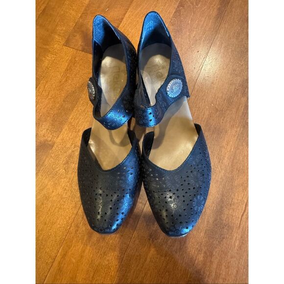 Rieker Women’s Mary Jane Shoes Size 39 Black Leather Cutout Comfort Strap EU 39 - Picture 2 of 5